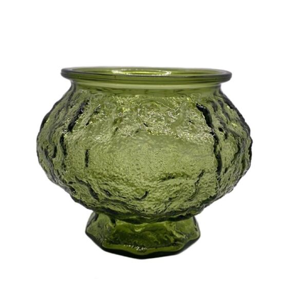 Vintage 1970’s E.O. Brody Co. Green Glass Candy Dish - Picture 1 of 11